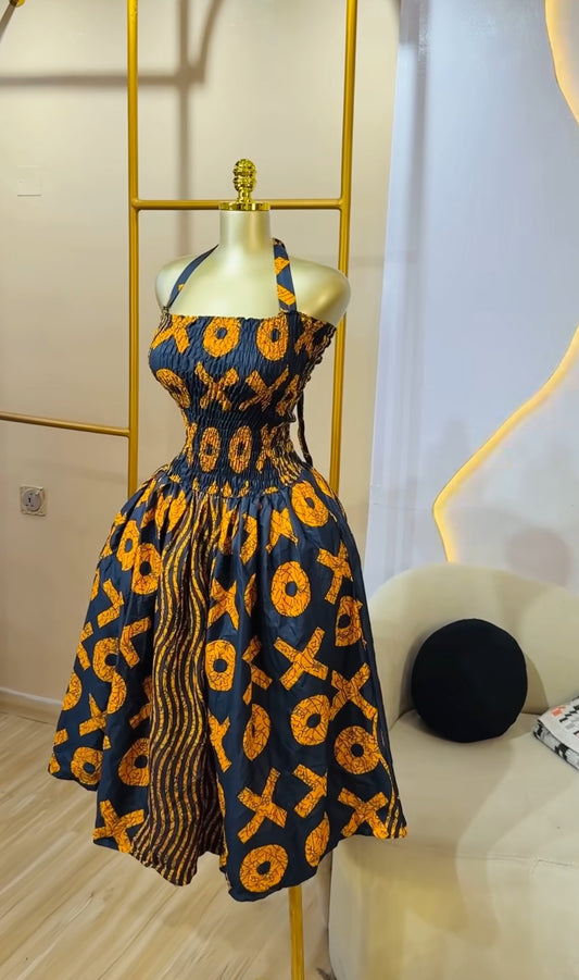 Scatter Dress (Smocked Top, Loose Body)