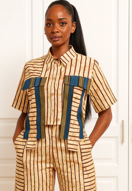 2pcs set with pockets and Aso oke - Full length