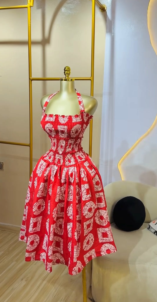 Scatter Dress (Smocked Top, Loose Body)